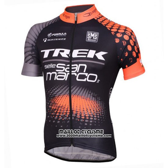 2016 Maillot Ciclismo Trek Selle San Marco Noir et Orange Manches Courtes et Cuissard